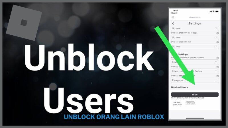 Cara Unblock Orang Lain di Roblox Mudah