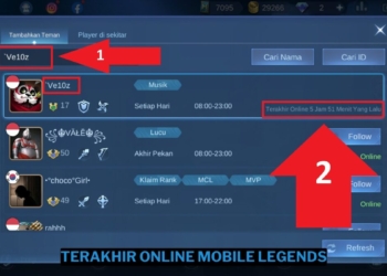 Cara melihat terakhir online mobile legends