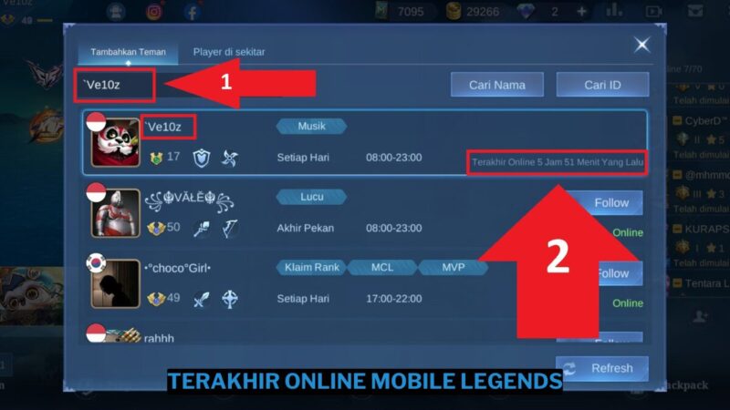 Cara Melihat Terakhir Online Mobile Legends