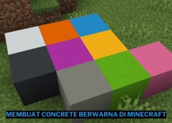 Cara membuat concrete berwarna di minecraft