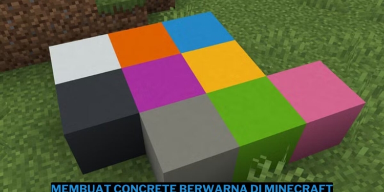 Cara membuat concrete berwarna di minecraft