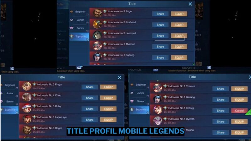 Inilah Cara Menampilkan Title di Profil Mobile Legends