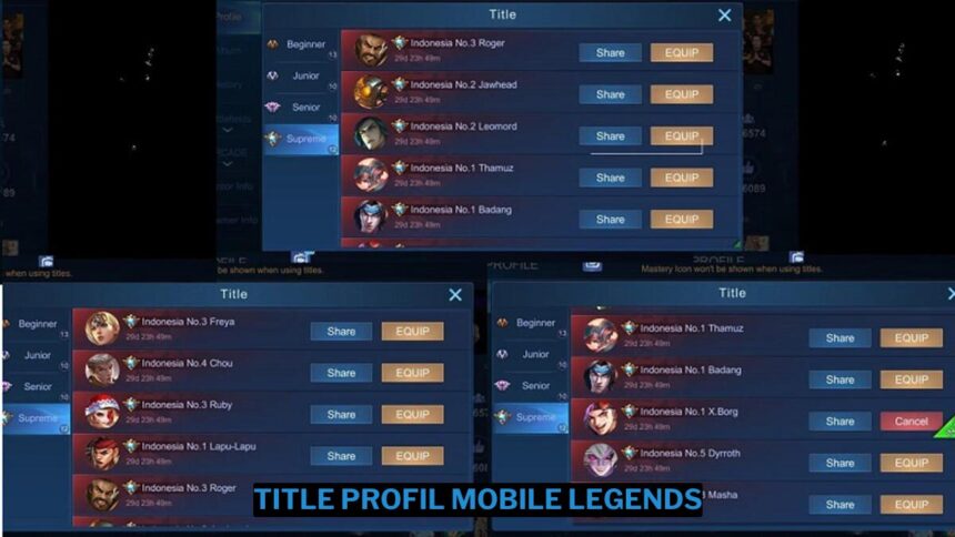 Inilah cara menampilkan title di profil mobile legends