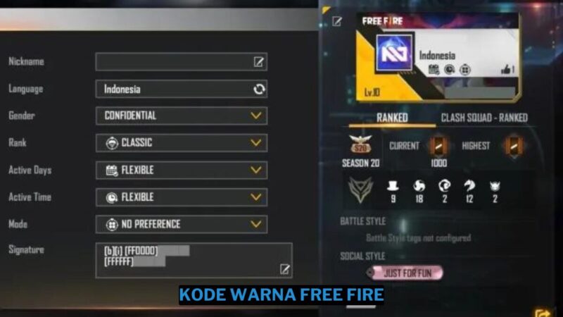 Cara Menambahkan Kode Warna Free Fire