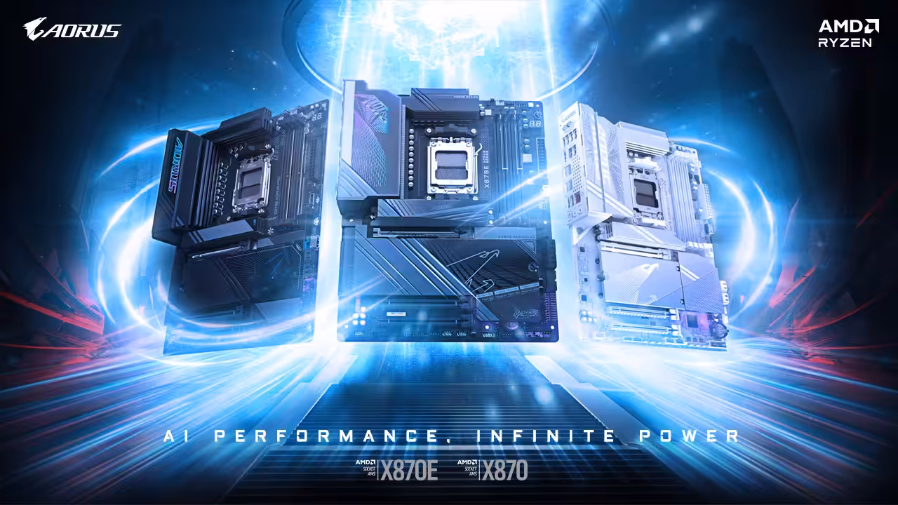 GIGABYTE Motherboard X870E/X870 Dirancang untuk AMD Ryzen 9000 8 GIGABYTE Motherboard X870E/X870 Dirancang untuk AMD Ryzen 9000