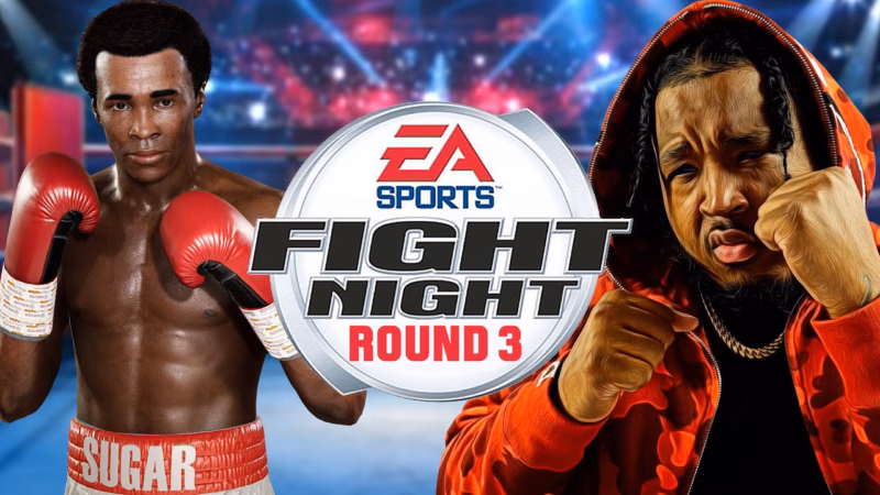 Gambar tampilan game Fight Night Round 3 di emulator PPSSPP dengan ukuran kecil