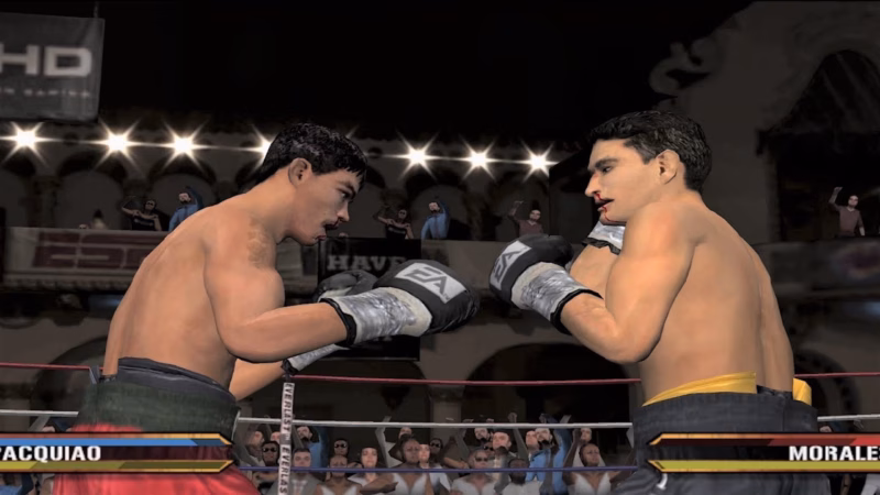 Gambar tampilan game Fight Night Round 3 di emulator PPSSPP dengan ukuran kecil