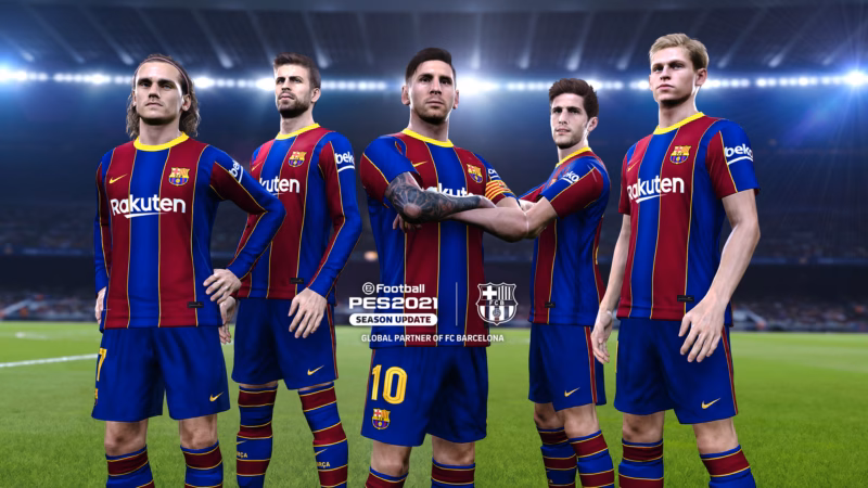 Gambar tampilan game PES 2021 untuk perangkat PPSSPP dengan ukuran kecil
