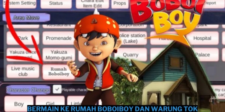 Cara bermain ke rumah boboiboy dan warung tok aba sakura school simulator