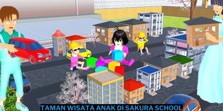 Cara membangun taman wisata anak estetik di sakura school simulator