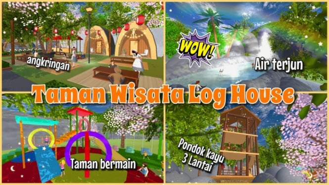 Cara membangun taman wisata anak estetik di sakura school simulator