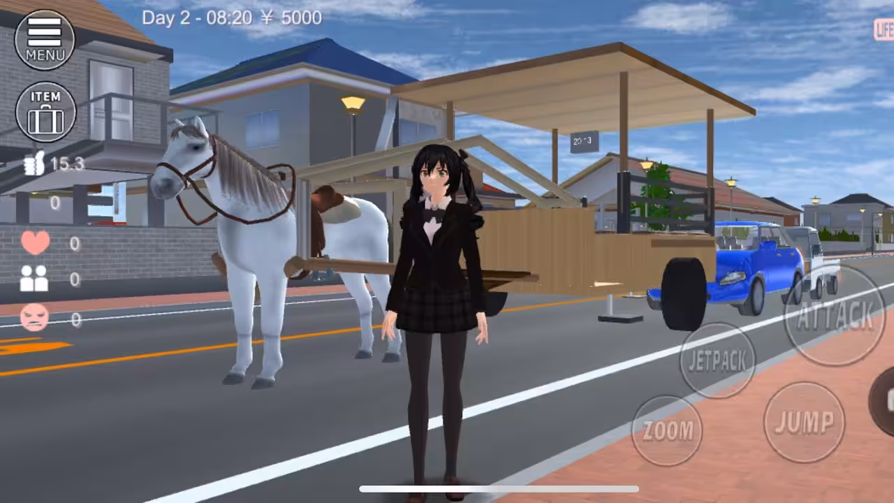 ID Serta Review Desain Delman di Sakura School Simulator
