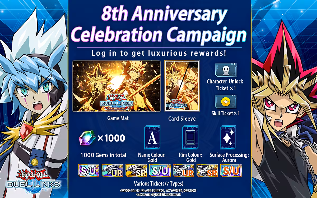 YU-GI-OH! DUEL LINKS Rayakan 8 Tahun Perilisan dengan Beberapa Kejutan