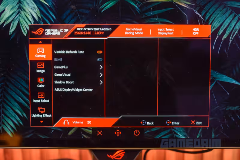 Review Monitor ROG XG27AQDMG: Perpaduan Refresh Rate Tinggi dan Warna Layar yang Fresh 17 Asus Rog Xg27aqdmg Gamedaim Review 05