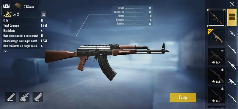 Daftar senjata assault rifle di pubg mobile lengkap akm