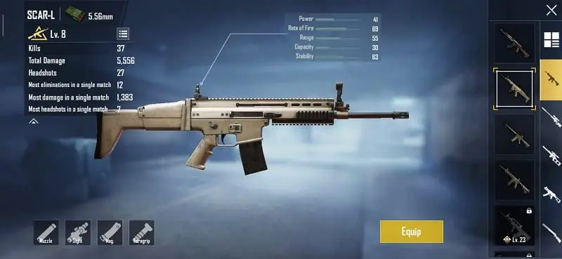 Daftar senjata assault rifle di pubg mobile lengkap scar l