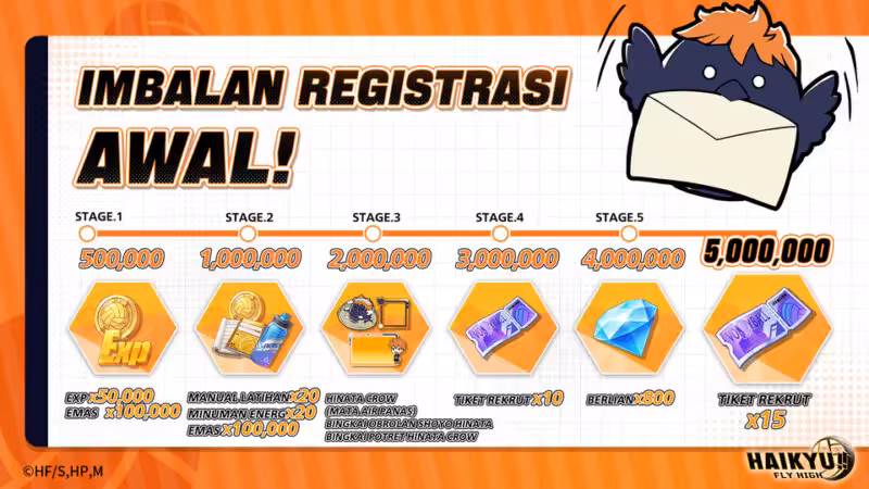 Garena Resmi Buka Tahap Pra-Registrasi untuk HAIKYU!! FLY HIGH 3 Hadiah Pra Registrasi