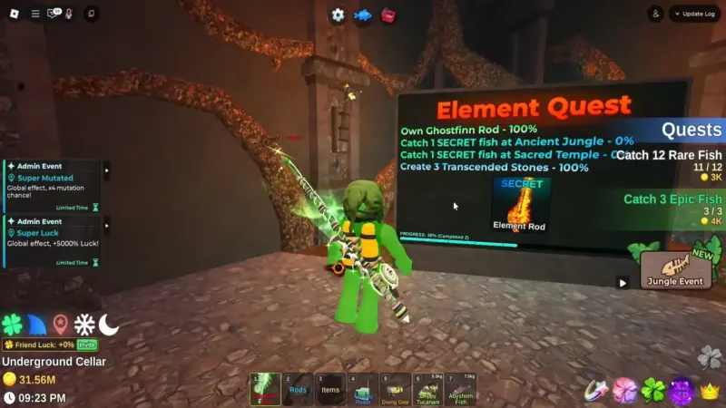 Cara mendapatkan elemental rod fish it