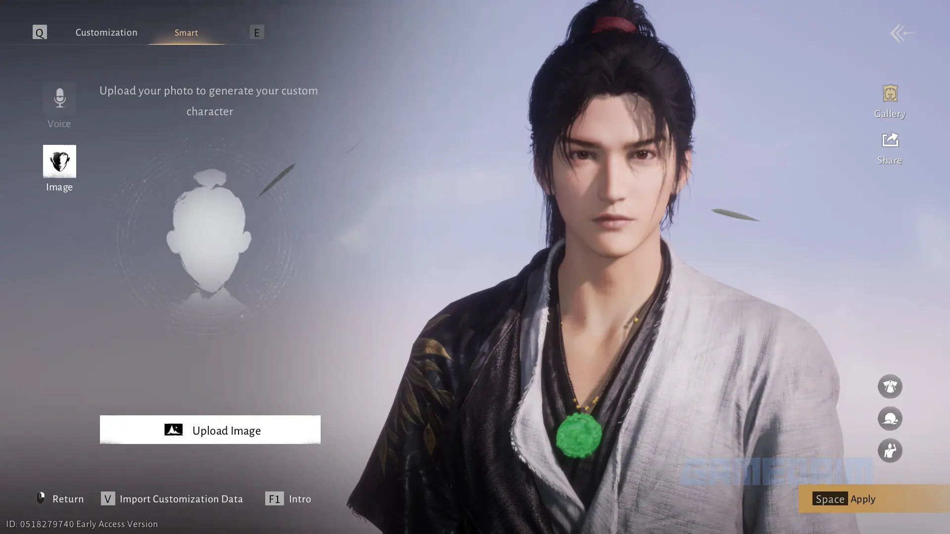 Kustomisasi wajah karakter