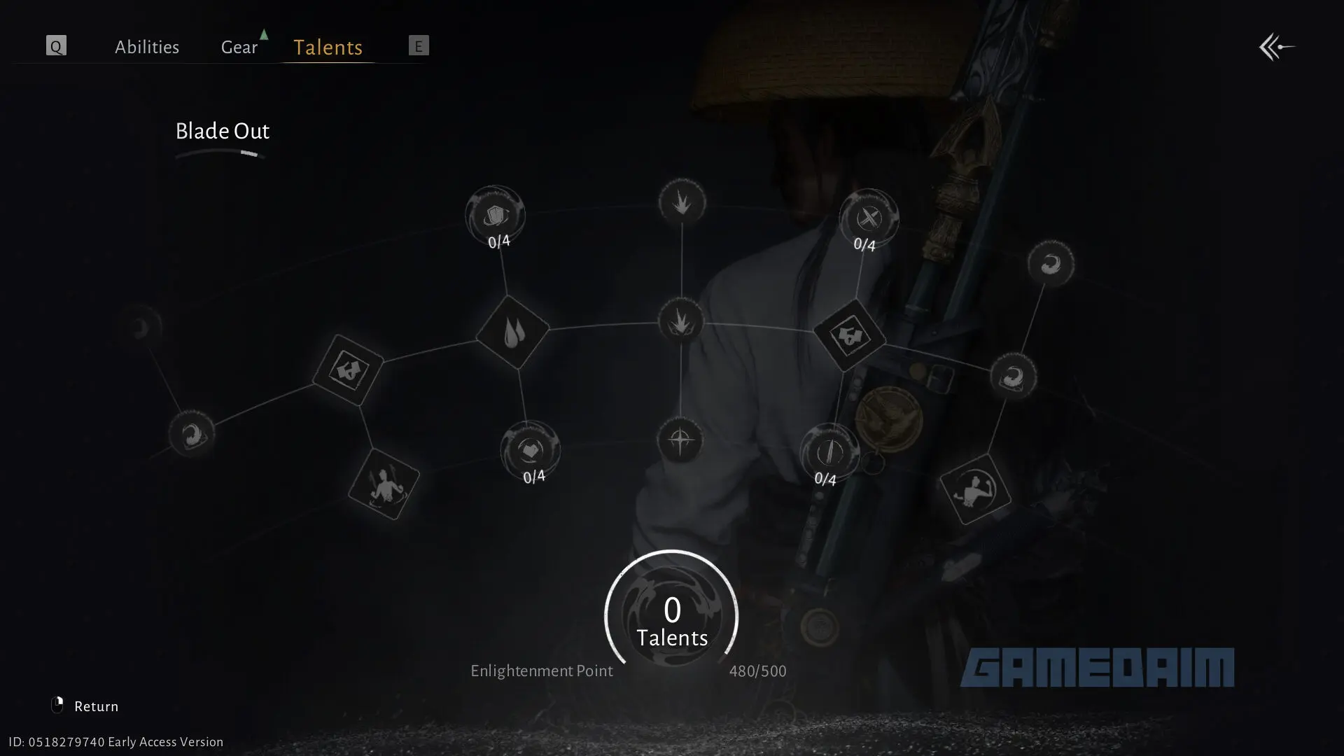 Sistem talent game where winds meet