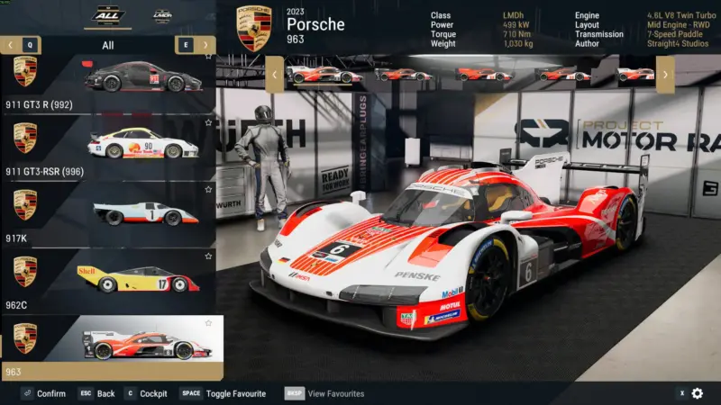 Review project motor racing: sim balap yang penuh potensi namun belum siap di peluncuran 2 Berbagai pilihan mobil porsche dalam project motor racing