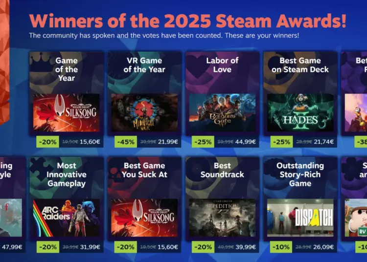 Daftar pemenang the steam awards 2025: hollow knight: silksong sabet goty 1 Daftar pemenang the steam awards 2025 hollow knight silksong sabet goty