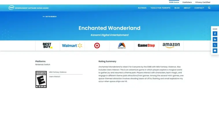 Esrb Daftarkan Nama Enchanted Wonderland, Game Baru Dari Konami