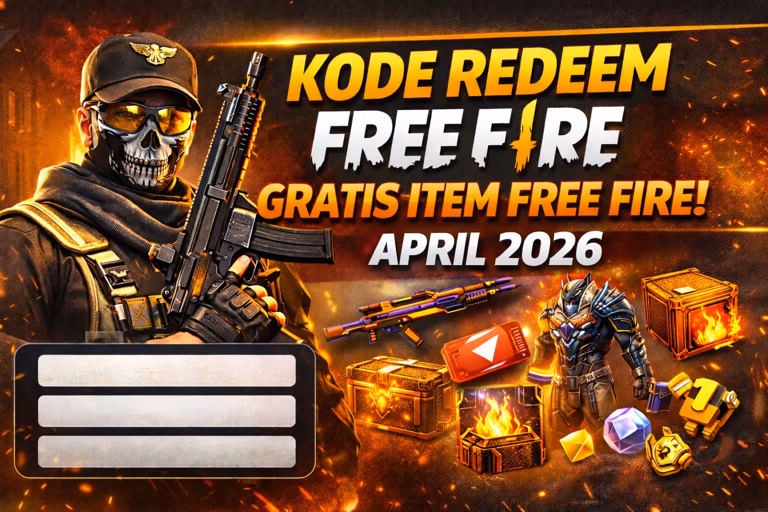 Kode Redeem FF Terbaru April 2026, Banyak Hadiah Menarik