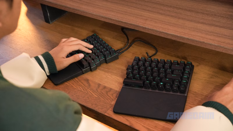 Gambar ASUS ROG Falcata Gamedaim yang menampilkan desain gaming modern
