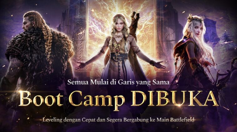 Gambar dari Legend of Ymir Boot Camp 1 menampilkan suasana pelatihan dan karakter dalam game