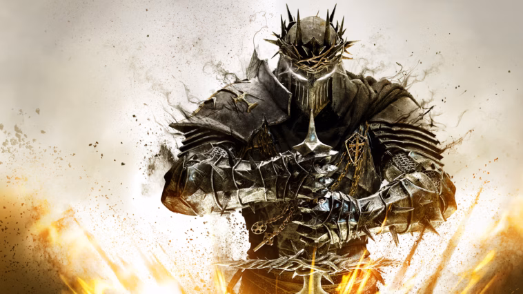 Gambar logo dan tampilan dari Lords of the Fallen 2 yang ditunda ke tahun 2027