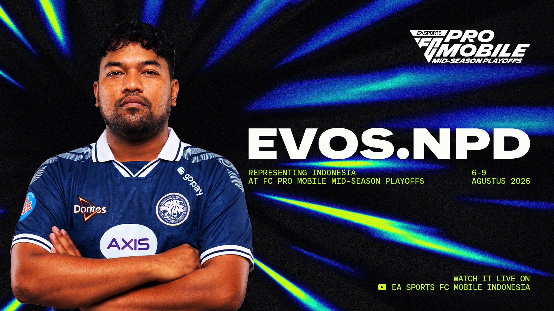 Logo EVOS FC Pro Mobile yang menampilkan tim esports terkenal Indonesia