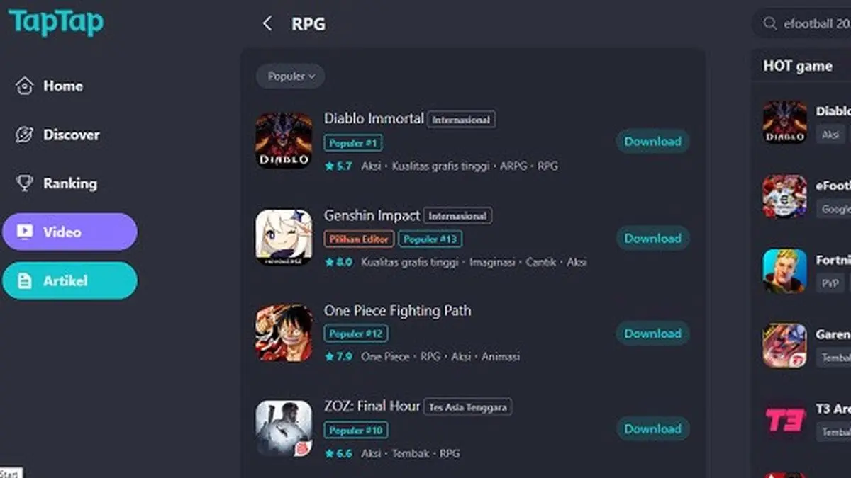 15 Situs Download Game Android Gratis Terbaik 2026 - TapTap