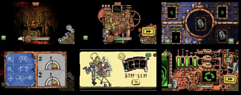 Gambar dari game 6 Trash Eater menampilkan karakter yang memakan sampah