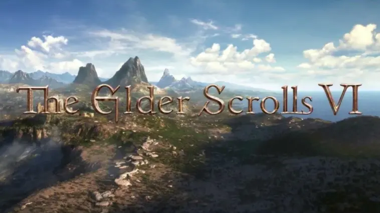 Gambar bos Xbox dengan logo The Elder Scrolls 6 di latar belakang