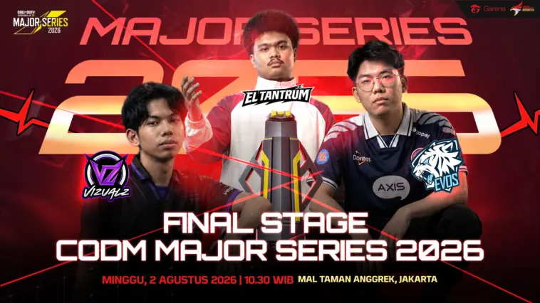 Gambar dari Grand Finals CODM Major Series 2026 menampilkan pemain dan penonton di arena kompetisi
