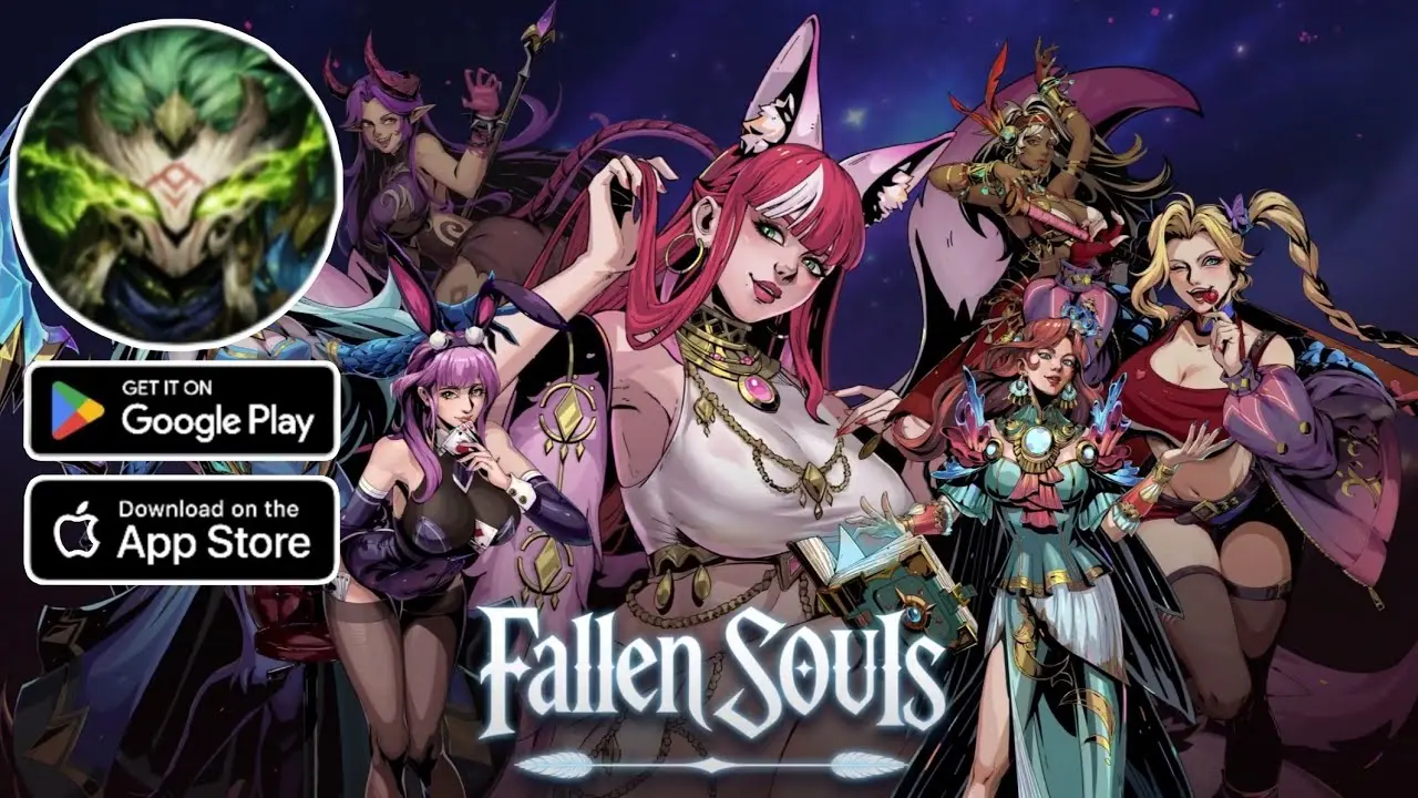 Gambar logo dan tampilan dari game Fallen Souls Idle RPG yang baru dirilis oleh Peraspera Game