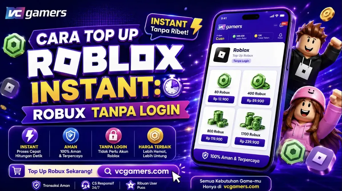 Top Up Roblox Instant lewat VCGamers