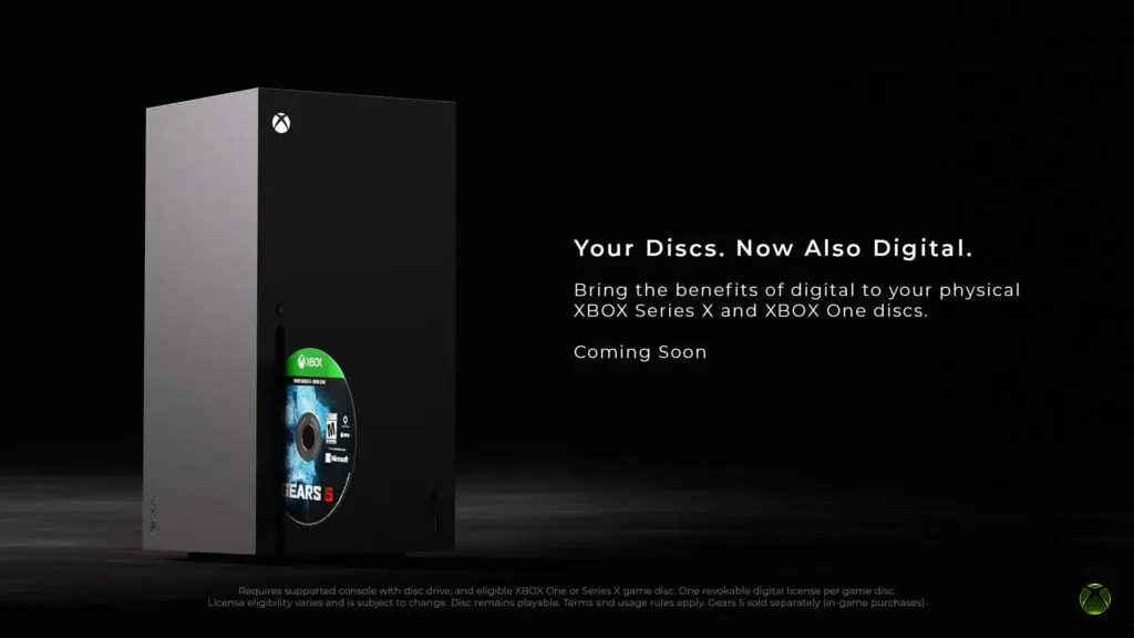 Fitur Disc to Digital pada Xbox memungkinkan pengguna mengubah game fisik menjadi digital
