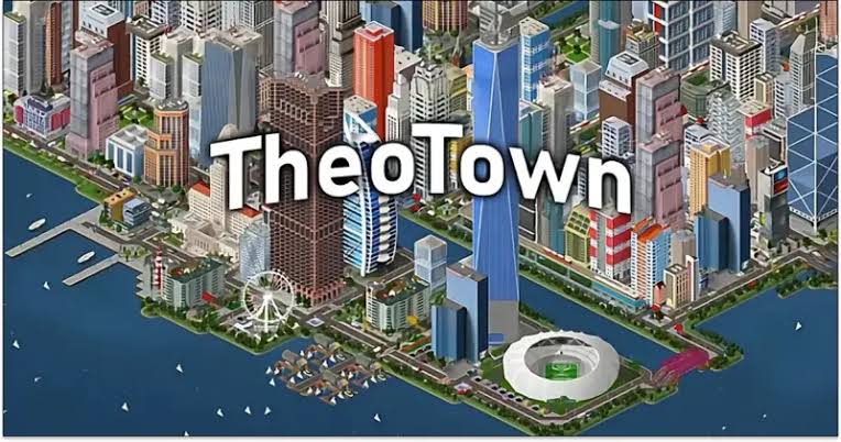 Cuplikan layar game TheoTown yang menampilkan simulasi kota di Android