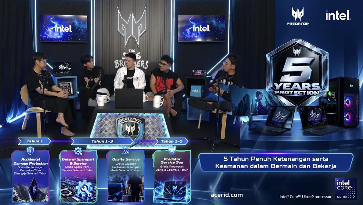 Logo Acer Predator dan tulisan 5 Tahun menandai perayaan inovasi gaming
