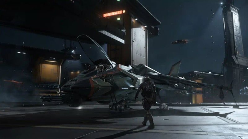 Gambar logo Squadron 42 dengan tanggal peluncuran di Steam tahun 2027