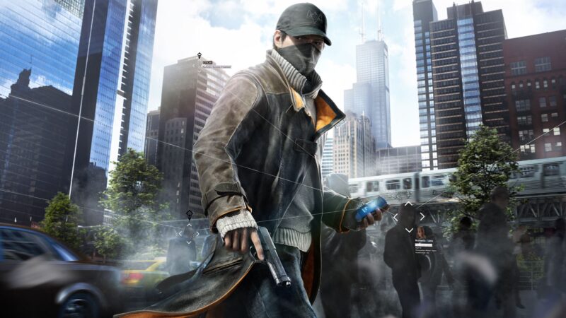 Ubisoft Pastikan Watch Dogs Masih Penting, Tapi Game Baru Masih Lama 3 Gambar logo Watch Dogs dan logo Ubisoft dengan latar belakang futuristik