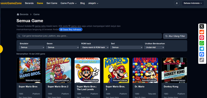 Classic Game Zone: Platform Game Klasik Online untuk Menikmati Nostalgia dan Hiburan Retro di Era Digital 15 Keunggulan Bermain Game di Classic Game Zone